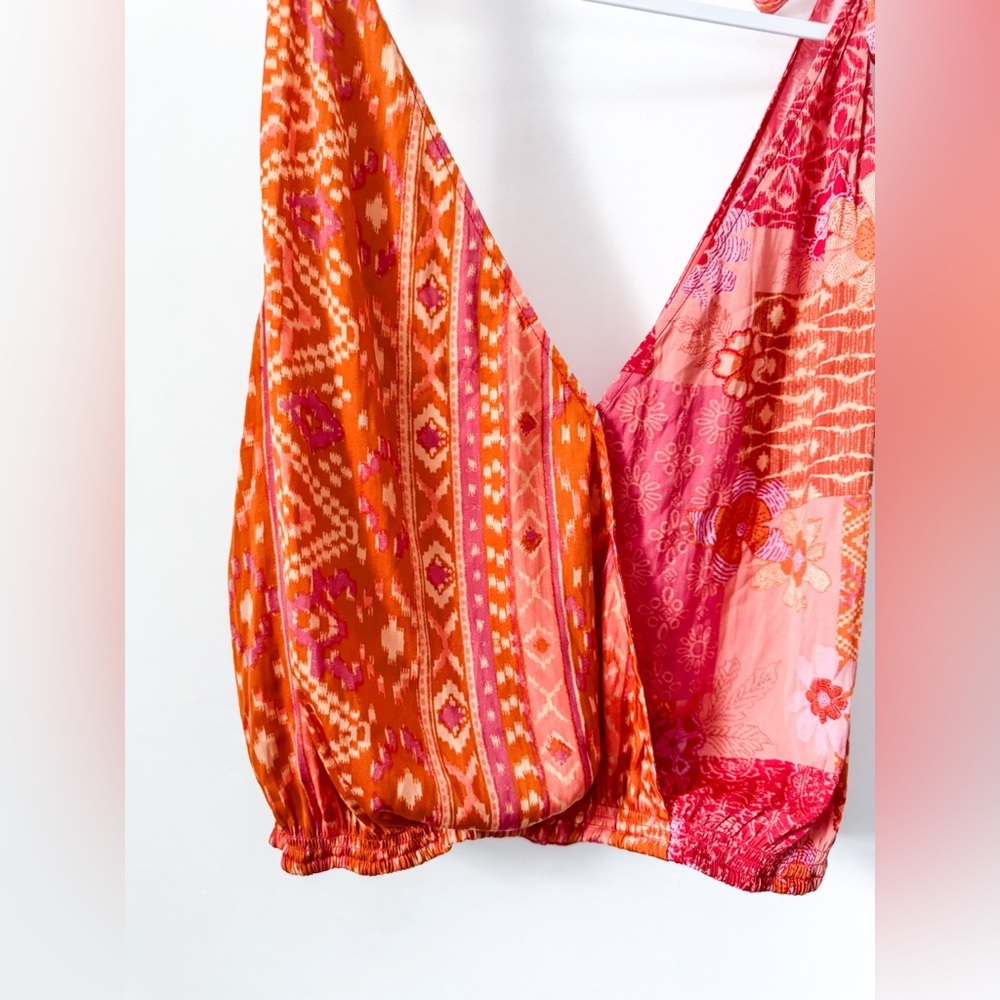 SOLD Free People Tied To You Tank Top Lemonade Combo Pink Orange - Picture 9 of 16